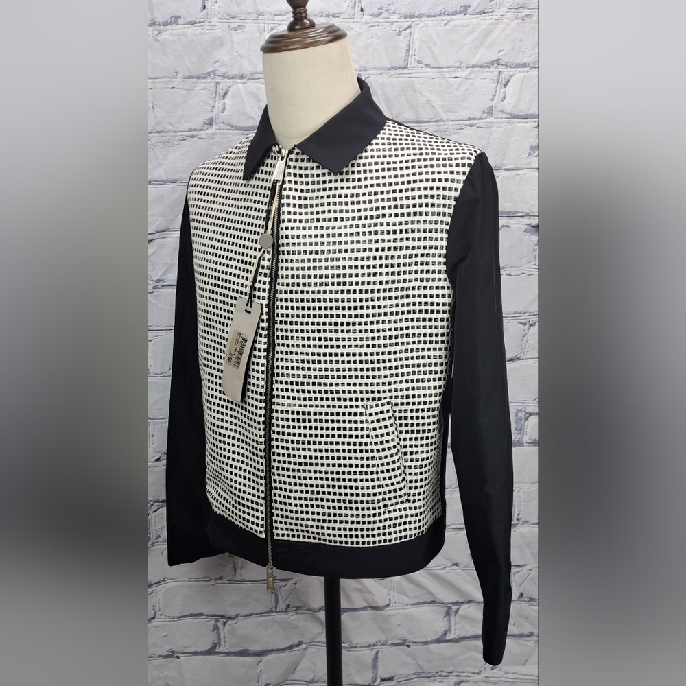 NWT Alessandro Dell'acqua Full Zip Jacket Fashion Woven Black Large / 50 - Picture 2 of 16